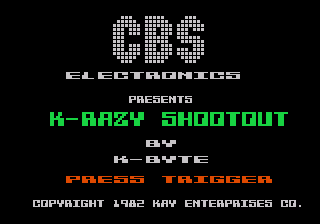 K-Razy Shoot-Out title screen