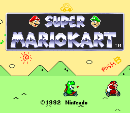 Super Mario Kart title screen