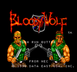 Bloody Wolf title screen