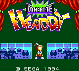 Dynamite Headdy title screen