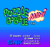Puzzle Bobble Mini title screen