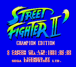 Street Fighter II' - Champion Edition title screen