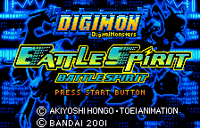 Digimon Tamers: Battle Spirit title screen