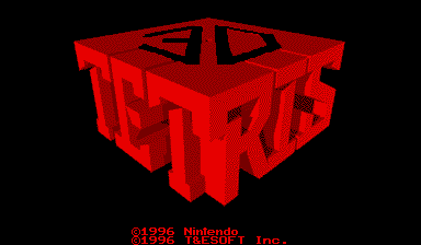 3-D Tetris title screen