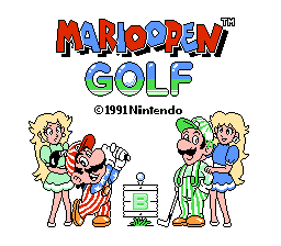 Mario Open Golf title screen