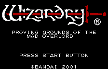 Wizardry Scenario 1 - Proving Grounds of the Mad Overlord title screen