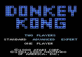 Donkey Kong title screen