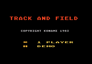 Track and Field title screen