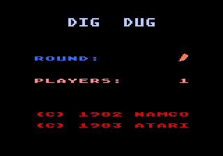 Dig Dug title screen