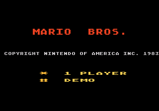Mario Bros. title screen