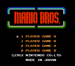 Mario Bros. title screen