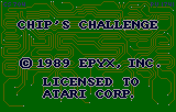 Chip's Challenge title screen