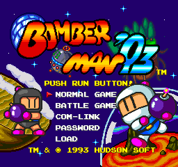 Bomberman '93 title screen