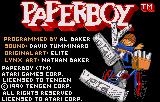 Paperboy title screen