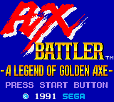 Ax Battler - A Legend of Golden Axe title screen