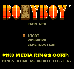 Boxyboy title screen