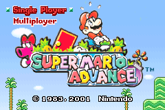 Super Mario Advance title screen