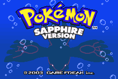 Pokemon - Sapphire V1.2 Pokemon - Sapphire Version title screen
