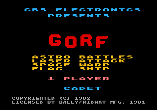 Gorf title screen