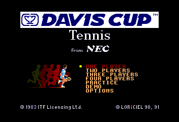 Davis Cup Tennis title screen