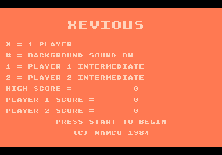 Xevious title screen