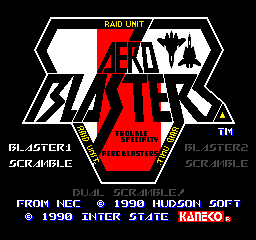 Aero Blasters title screen