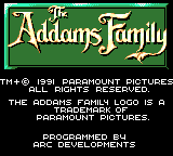 Addams Family, The title screen