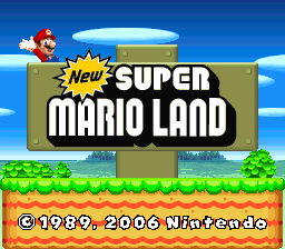 New Super Mario Land title screen