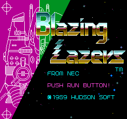 Blazing Lazers title screen