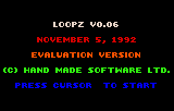 Loopz title screen