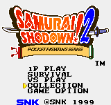 Samurai Shodown! 2 - Pocket Fighting Series title screen