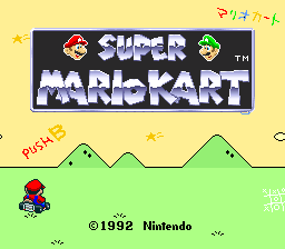 Super Mario Kart title screen