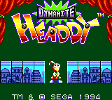 Dynamite Headdy title screen